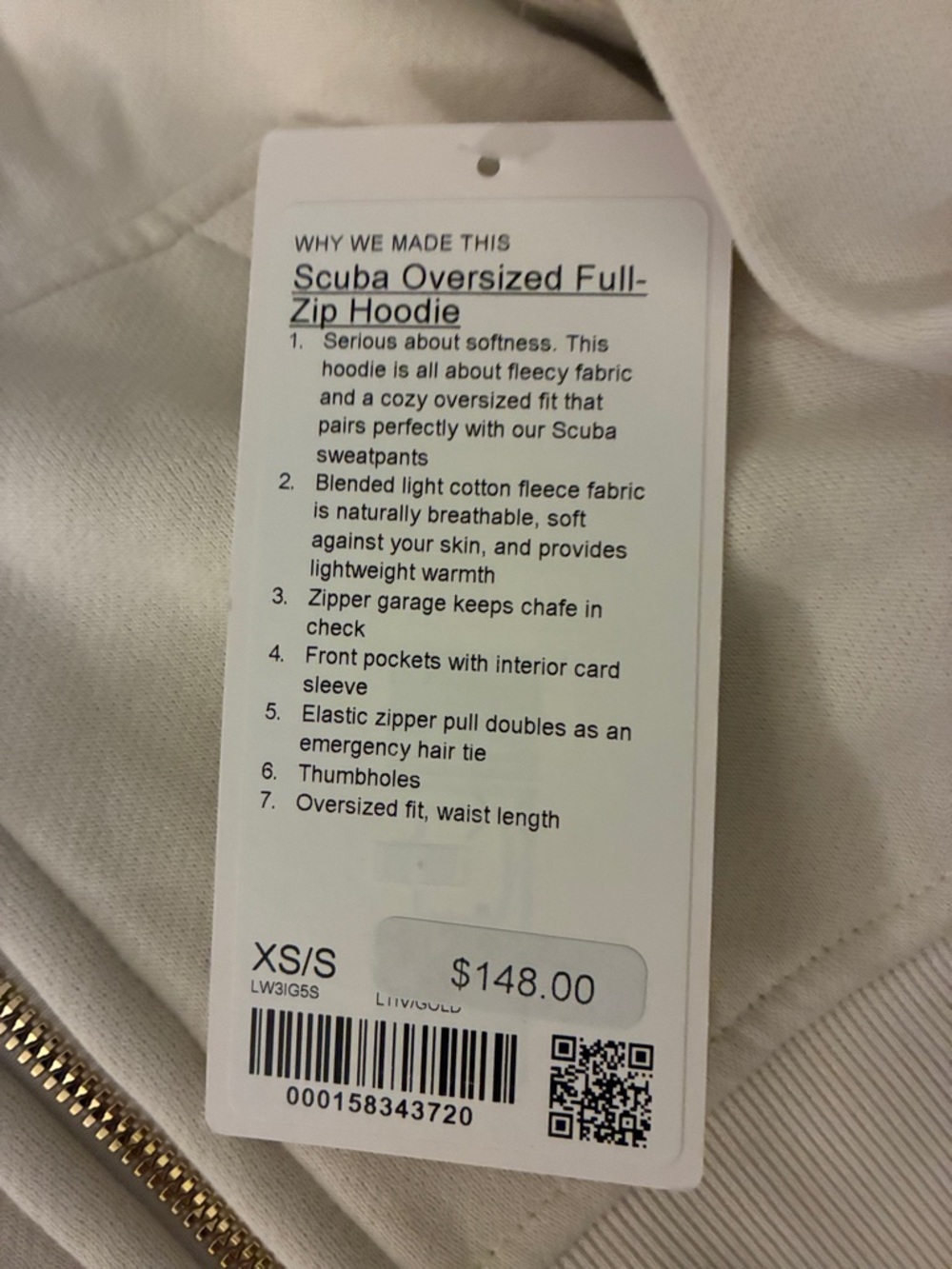 Brand New!! Women's Lululemon Oversized Full Zip Hoodie.. - Picture 6 of 6